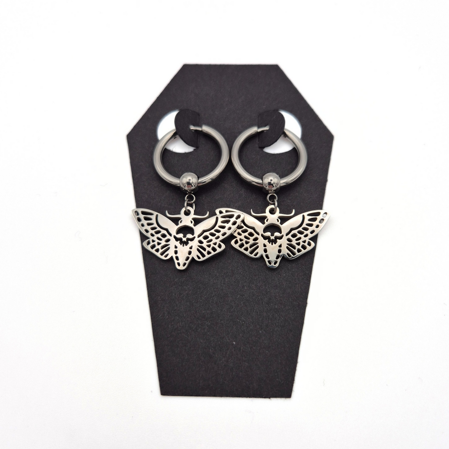 Death Moth Hoop Earrings