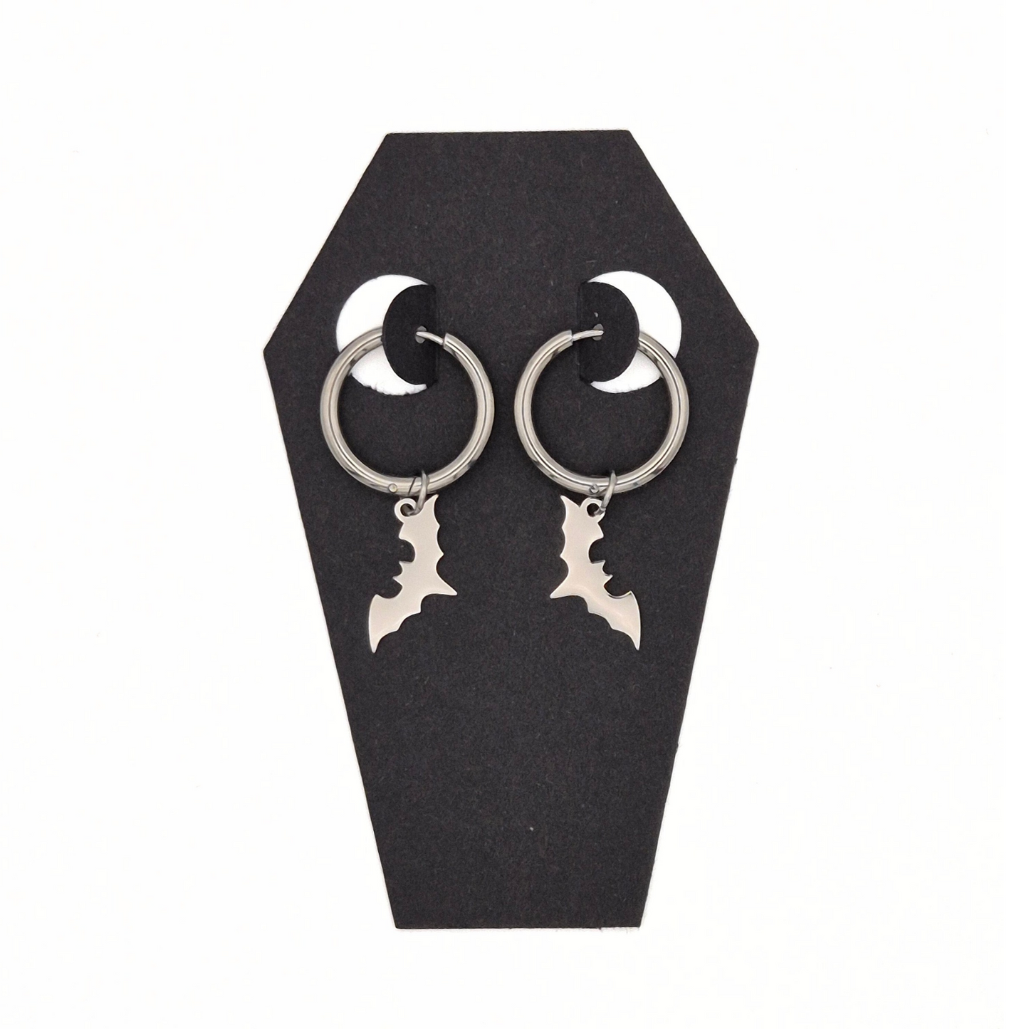 Midnight Bat Hoop Earrings