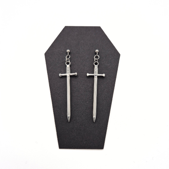 Eternal Edge Sword Stud Earrings