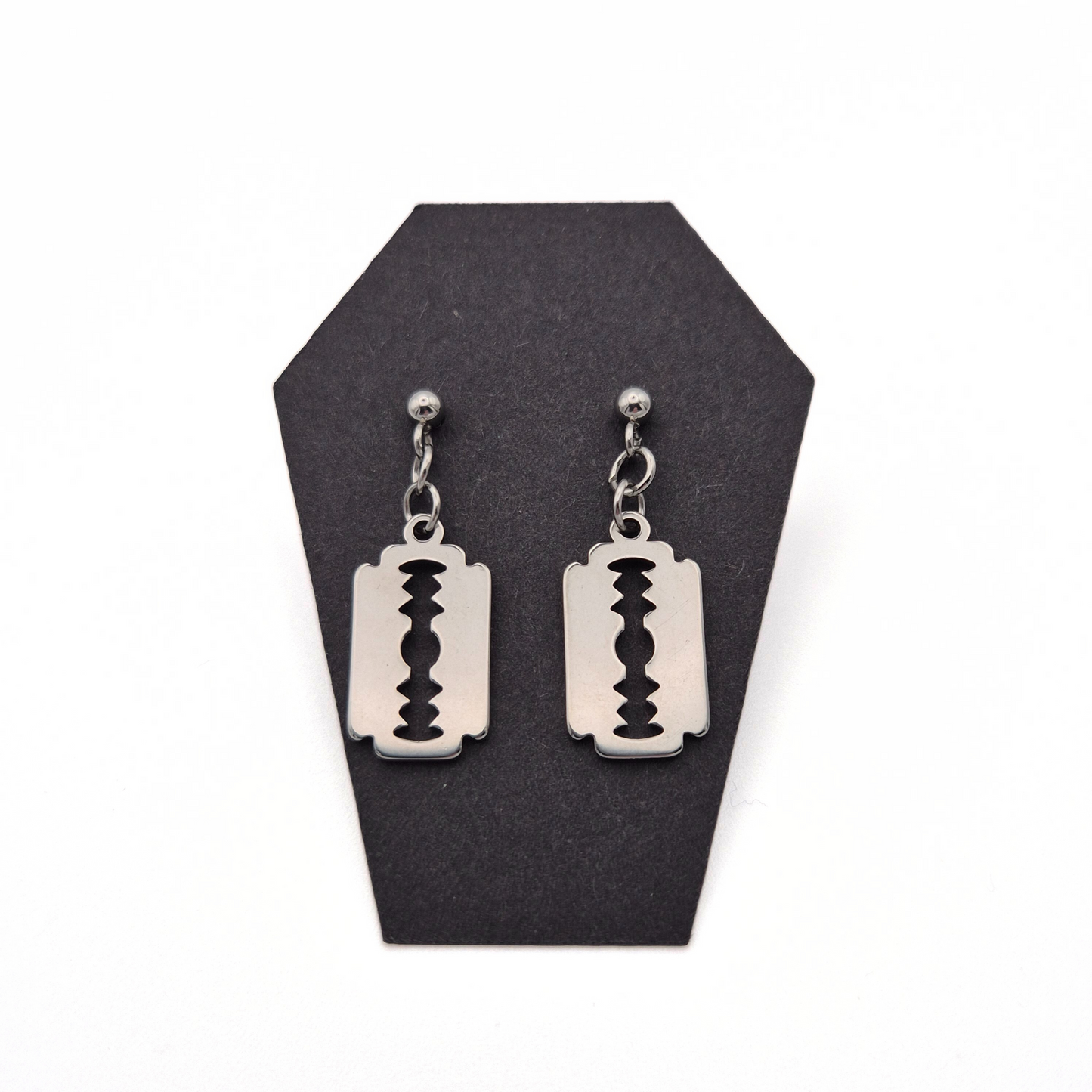 Sinister Edge Razor Blade Stud Earrings