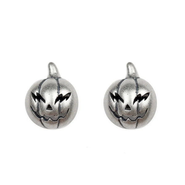 Sterling silver pumpkin stud earrings