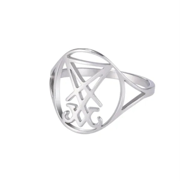 Satanic sigil of Lucifer ring