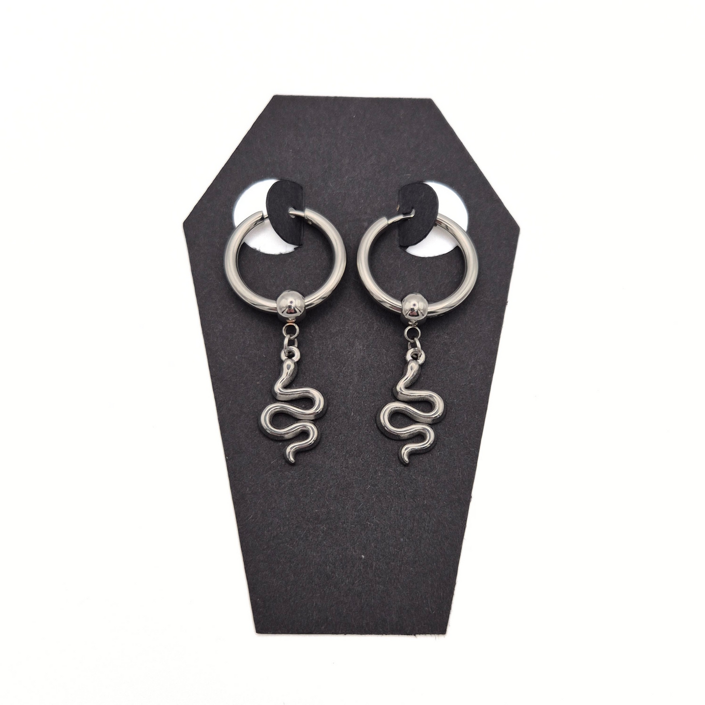 Serpent's Embrace Snake Hoop Earrings