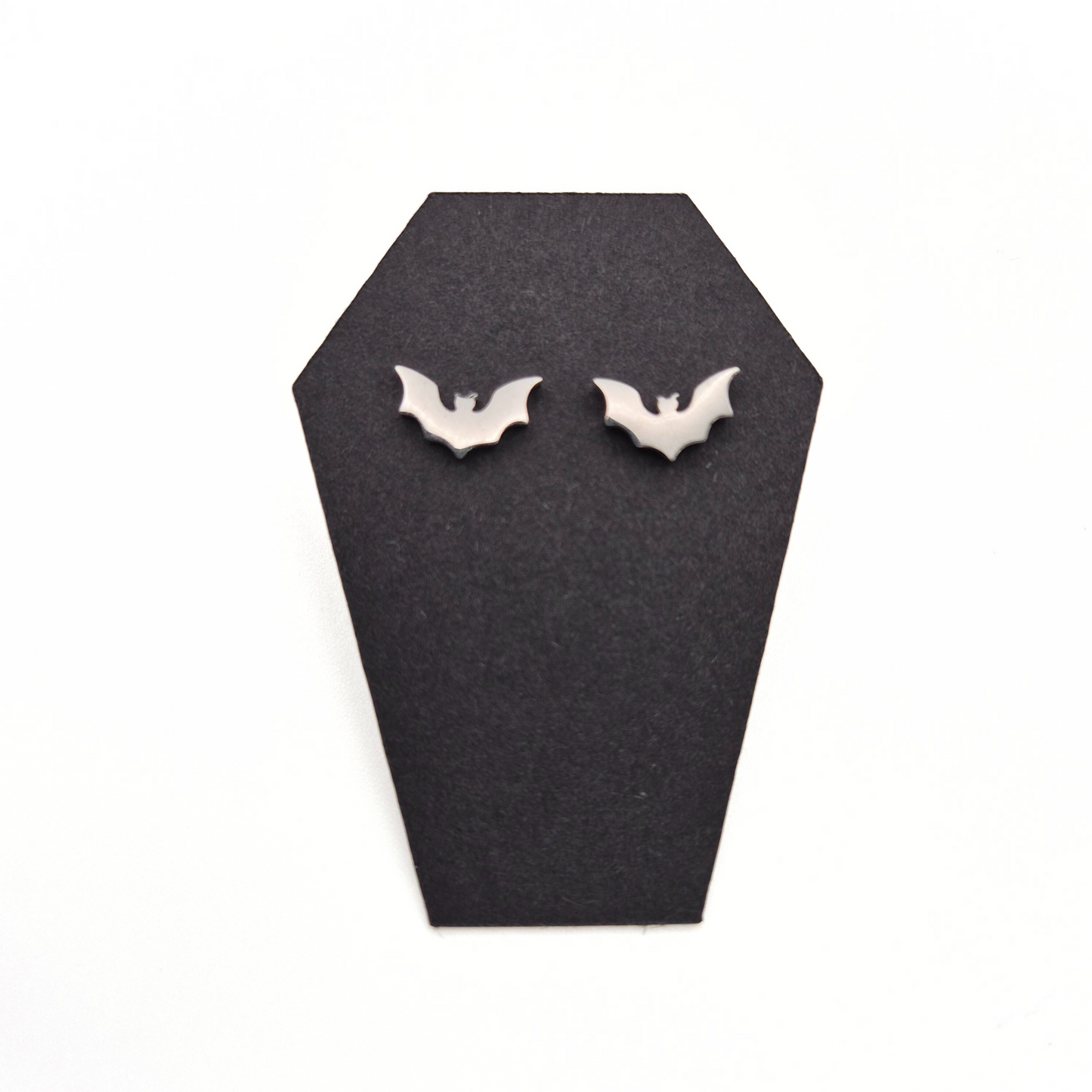 Vampiric Whisper Bat Stud Earrings