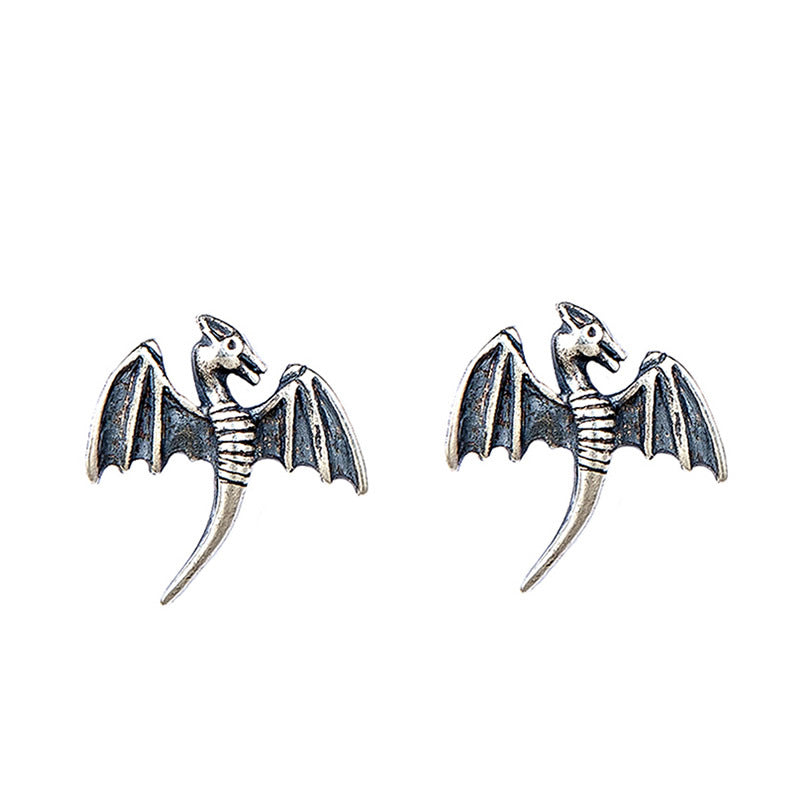Sterling Silver Dragon Stud Earrings