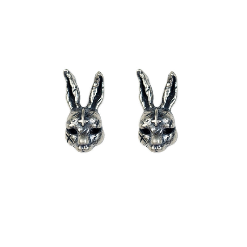 Sterling Silver Demonic Rabbit Stud Earrings