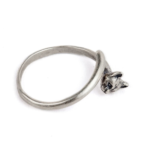 Sterling silver cat ring
