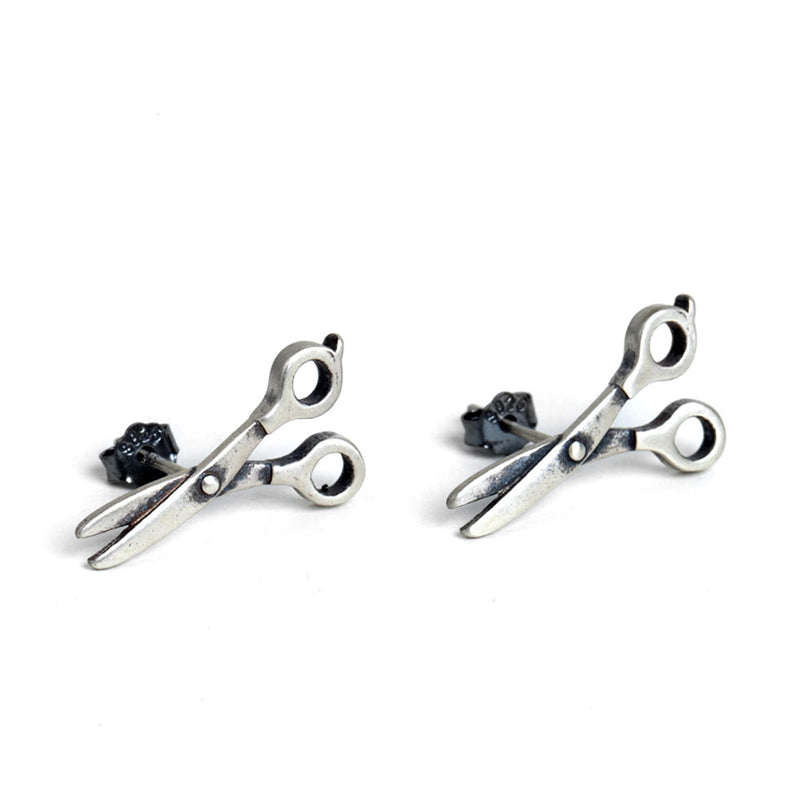 Sterling Silver Scissor Stud Earrings