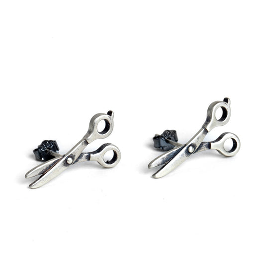 Sterling Silver Scissor Stud Earrings
