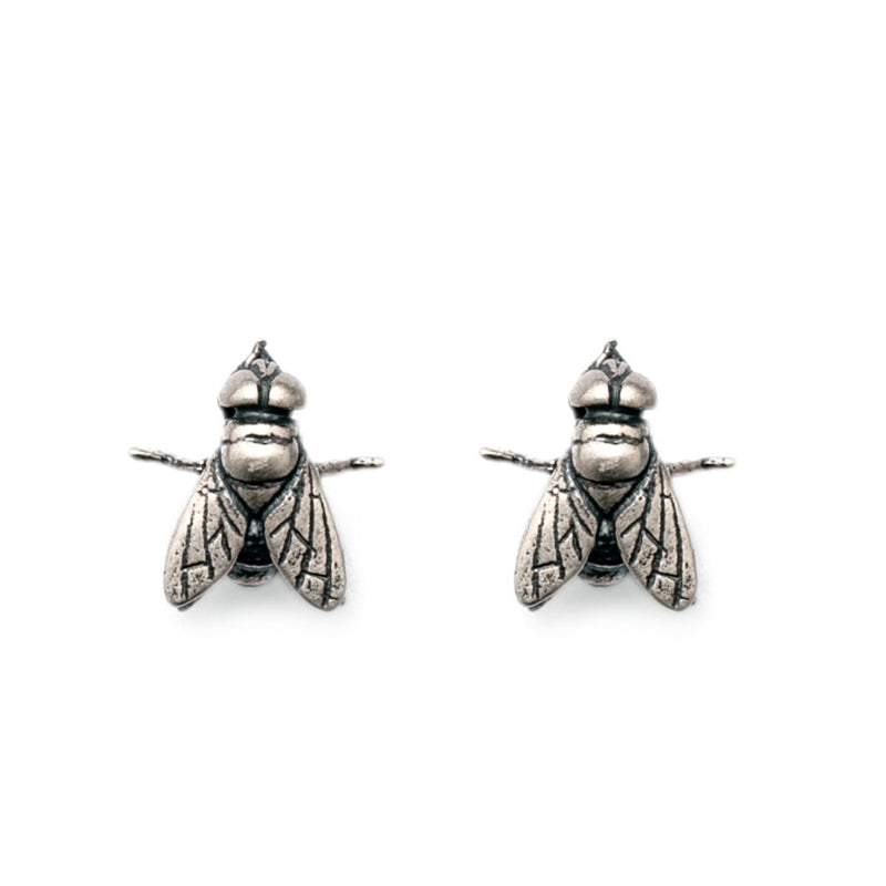 Sterling Silver Fly Stud Earrings
