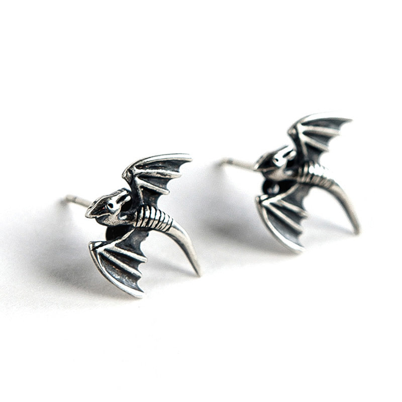 Sterling Silver Dragon Stud Earrings