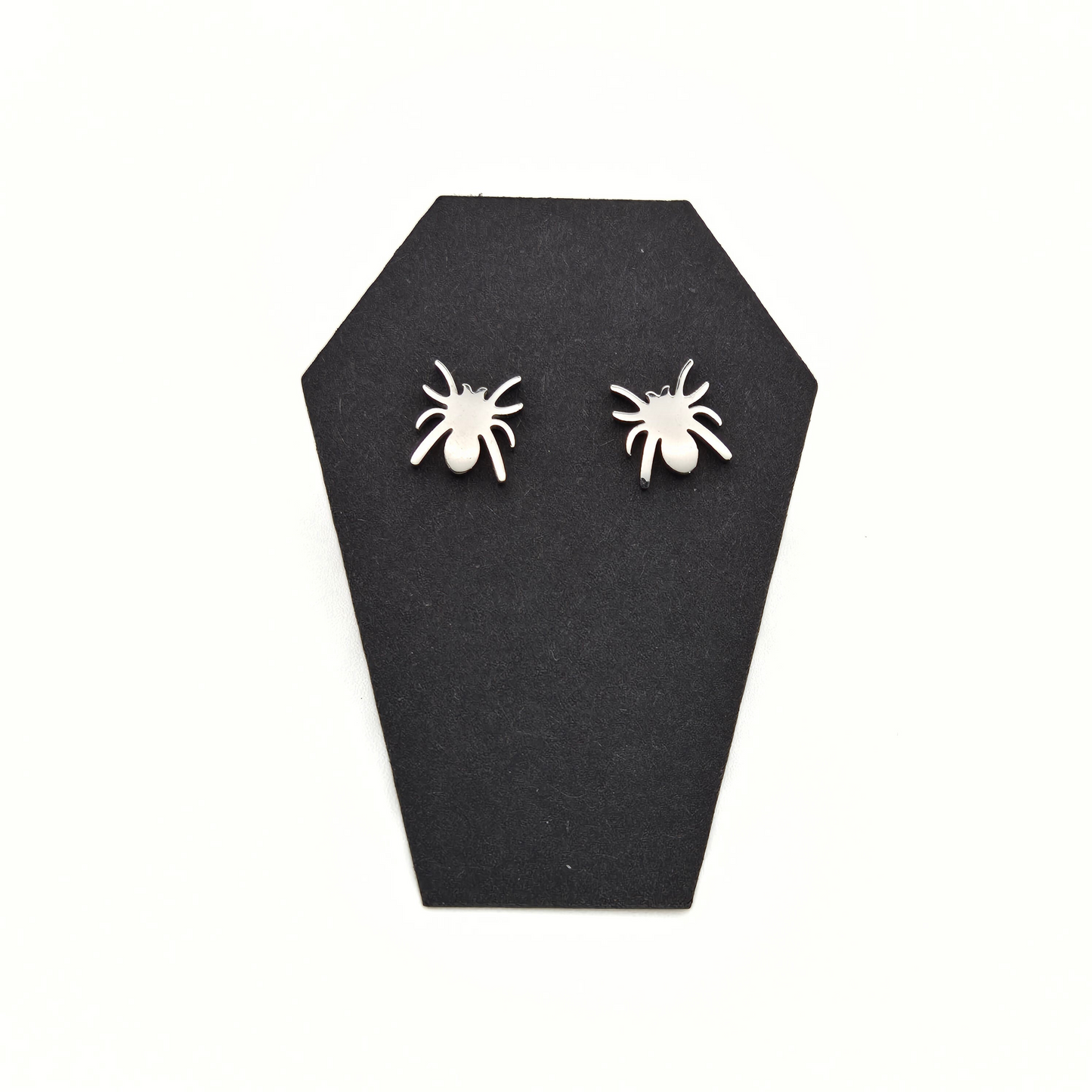 Dark Spinner Spider Stud Earrings