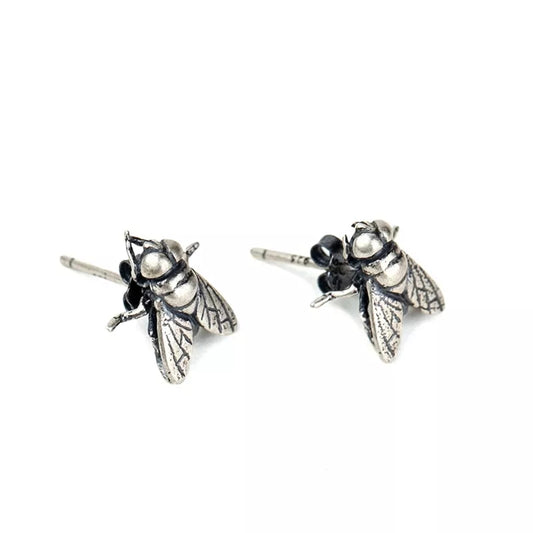 Sterling Silver Fly Stud Earrings
