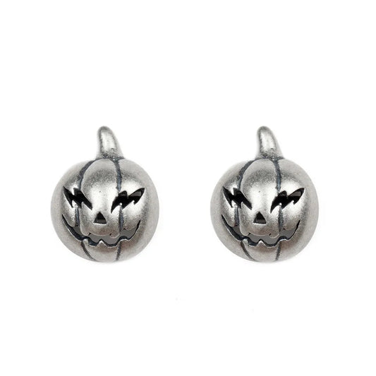 Sterling Silver Pumpkin Stud Earrings