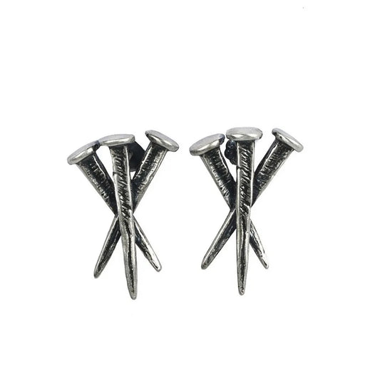 Sterling Silver Coffin Nails Stud Earrings