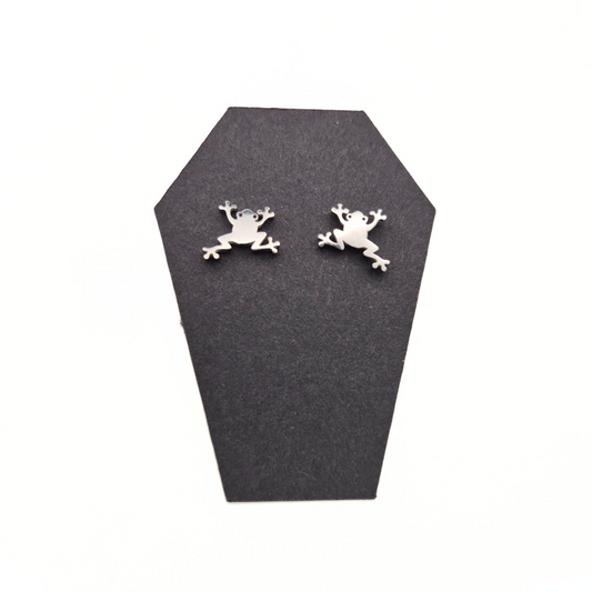 Shadow Hopper Frog Stud Earrings