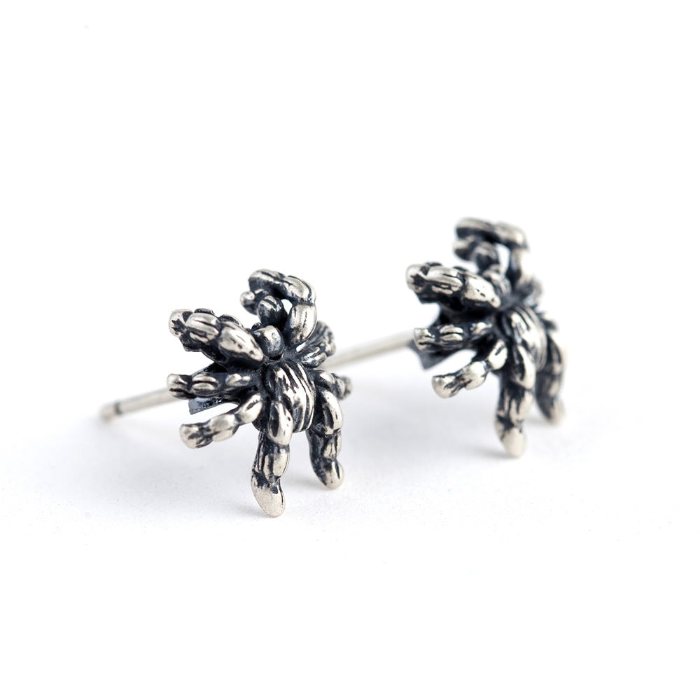 Sterling Silver Spider Stud Earrings