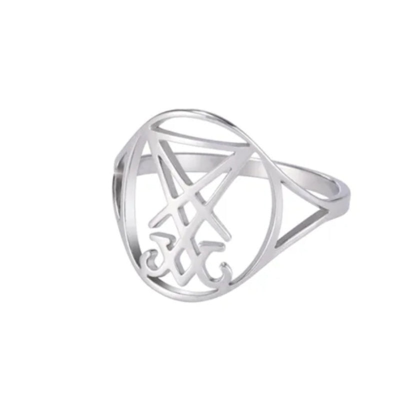 Satanic Sigil of Lucifer Ring
