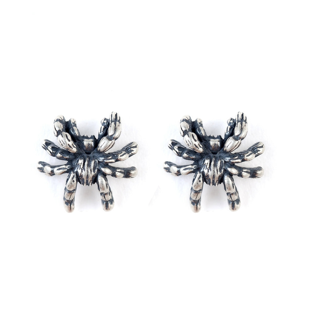 Sterling Silver Spider Stud Earrings