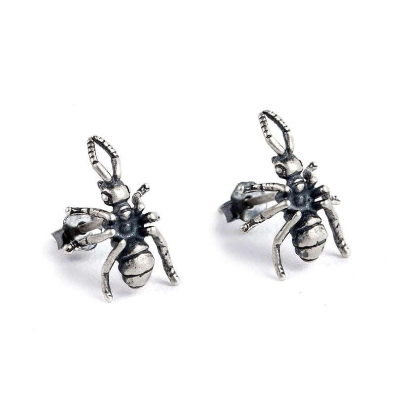 Sterling Silver Ant Stud Earrings