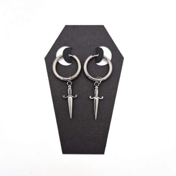 Infernal Dagger Hoop Earrings