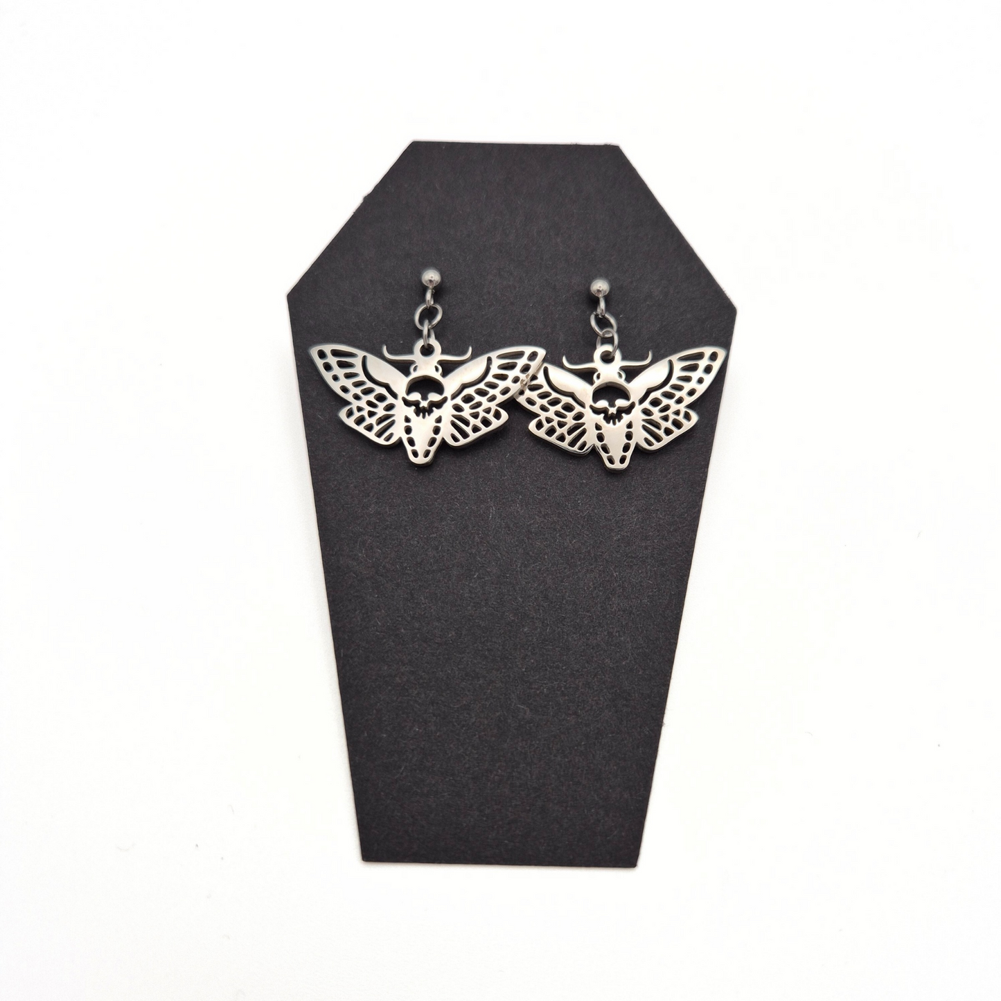 Death Moth Stud Earrings