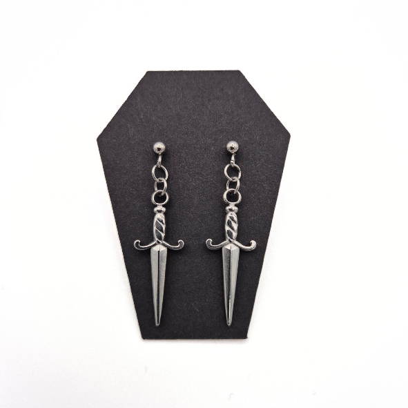 Infernal Dagger Stud Earrings