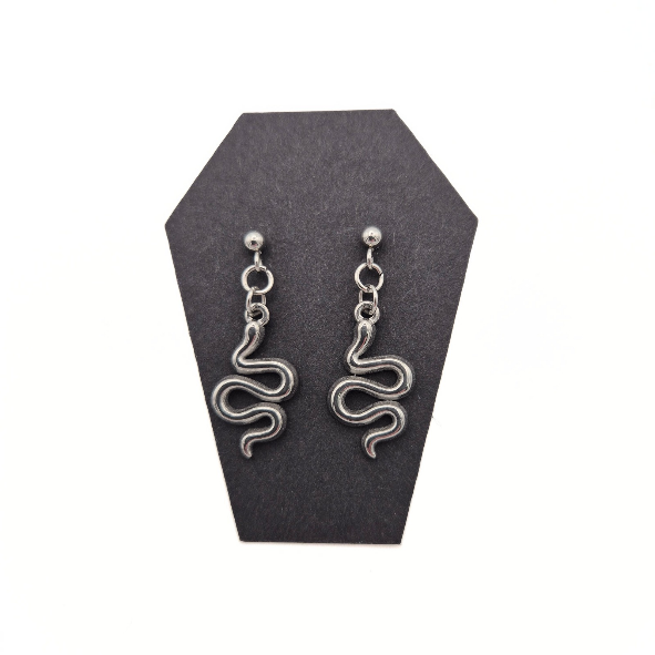 Serpent's Embrace Snake Stud Earrings