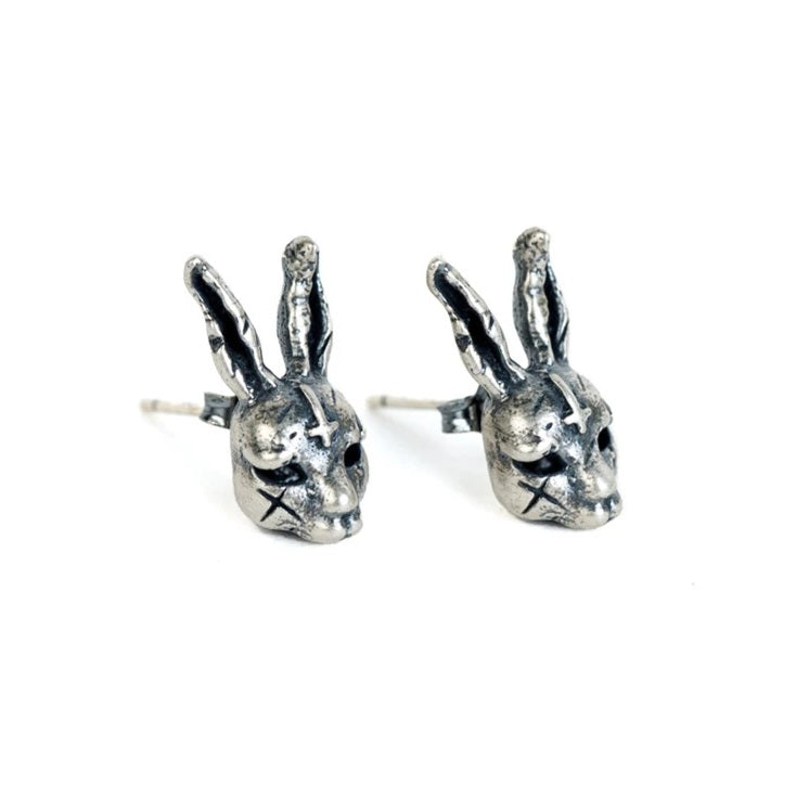 Sterling Silver Demonic Rabbit Stud Earrings