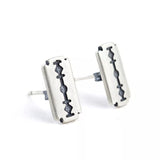 Sterling silver razor blade stud earrings