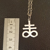 Leviathan Sigil of Sulphur Satanic cross necklace
