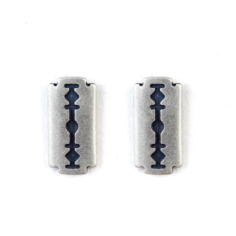 Sterling Silver Razor Blade Stud Earrings